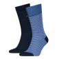 Preview: 2 Paar Tommy Hilfiger Herren - Business Baumwollsocken - STRIPE Farbset: Kraftblau