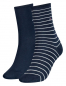 Preview: 2 Paar Tommy Hilfiger Damen - Business Baumwollsocken - STRIPE Farbset: Marineblau