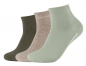 Preview: 3 Paar Camano Quarter Kurzsocken ohne Gummi - Mix Desert Sage - Größe 43/46