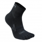 Preview: Herren UYN - Runners Five - 5 Zehen Laufsocke - Quarter 1/4 Schaftform - Schwarz
