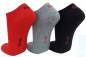 Preview: 3 Paar Puma Basic Unisex Sneaker Füßlinge - Farbset: Mix mit Rot