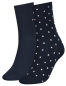 Preview: 2 Paar Tommy Hilfiger Damen - Business Baumwollsocken - DOT Farbset: Navy (Dunkelblau)