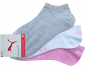 Preview: 3 Paar Puma Basic Unisex Sneaker Füßlinge - Farbset: Mix mit Rosa/Grau...
