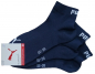 Preview: 3 Paar Puma Baumwoll Klassik Quarter - Farbset: Uni Navyblau