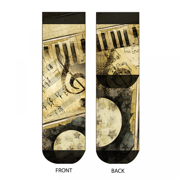 Preview: Wigglesteps Damen - Socken - Style: 00017 - Musik Ocker