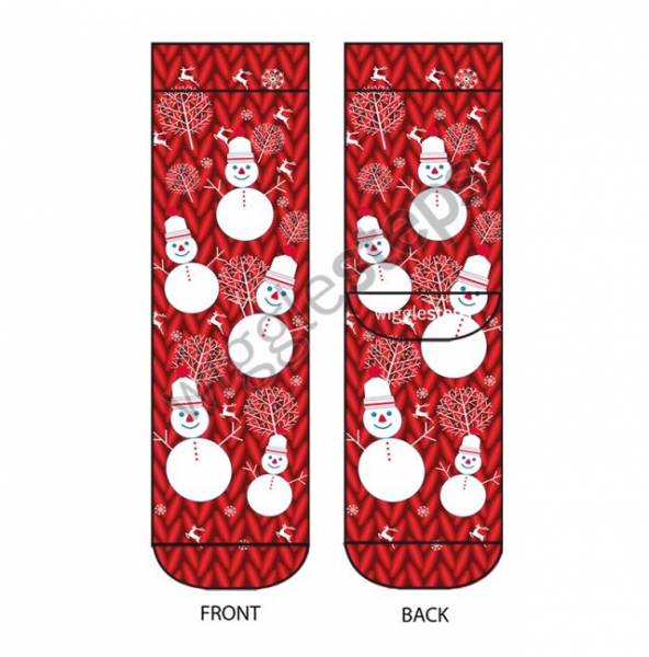 Wigglesteps Damen - Socken - Style: 00836 - Snowman Red