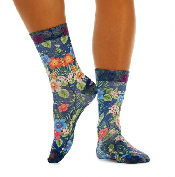 Wigglesteps Damen - Socken - Style: 01013 - Flowers Blue