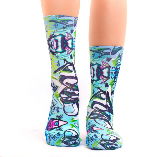 Wigglesteps Damen - Socken - Style: 02912 - Graffitti Türkis
