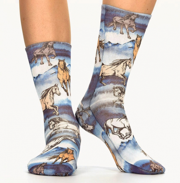 Wigglesteps Damen - Socken - Style: 03098 - Pferde Blau