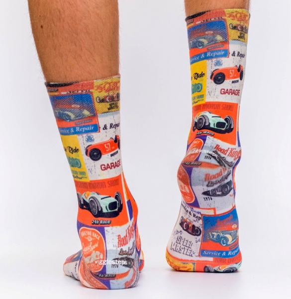 Wigglesteps Herren - Socken - Style: 0x3164 - Retro Racer