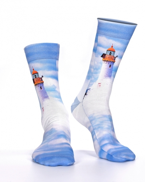 Wigglesteps Herren - Socken - Style: 03579 - Leuchtturm im Sturm