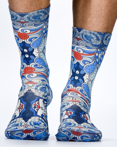 Wigglesteps Herren - Socken - Style: 04015 - Ethnic Blue