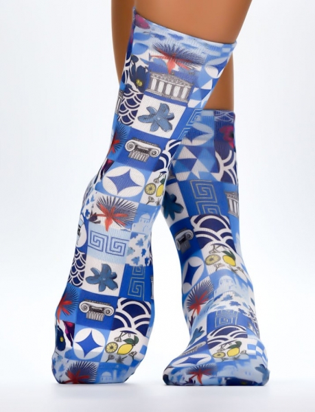 Wigglesteps Damen - Socken - Style: 04110 - Mosaik Blue