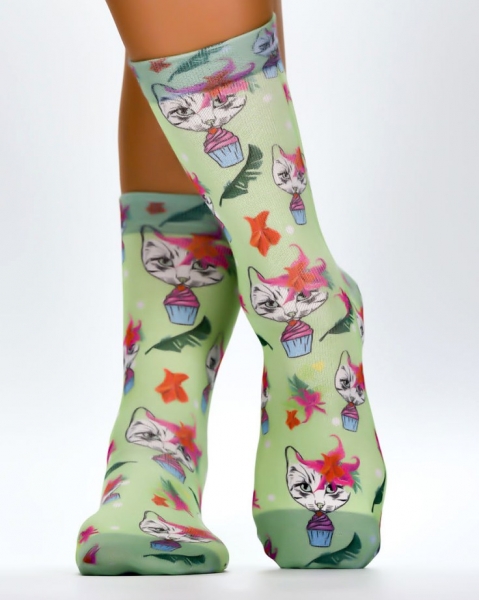 Wigglesteps Damen - Socken - Style: 04259 - Fancy Cat G