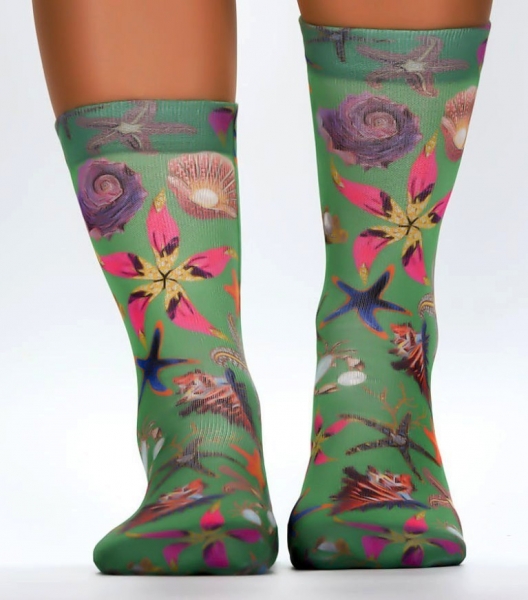 Wigglesteps Damen - Socken - Style: 04292 - Seestern Grün