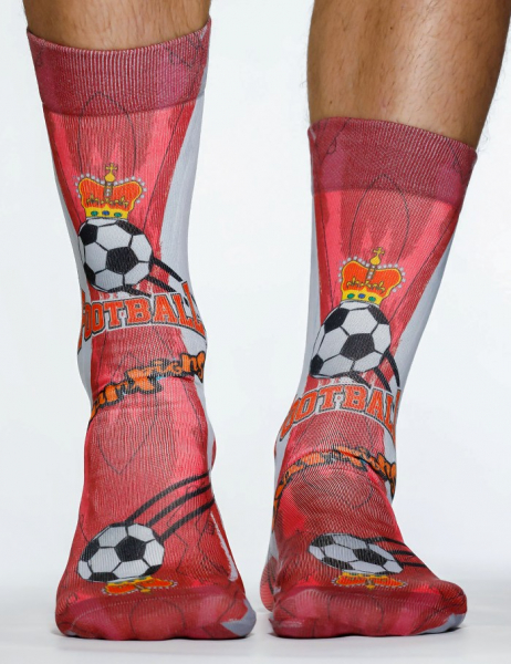 Wigglesteps Herren - Socken - Style: 04820 - König Fussball Rot