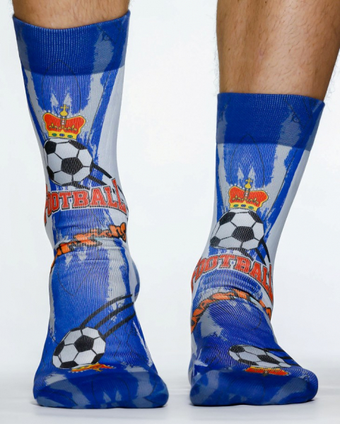 Wigglesteps Herren - Socken - Style: 04821 - König Fussball Blau