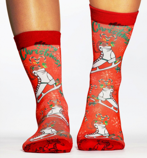 Wigglesteps Damen - Socken - Style: 04972 X-Mas Schlittschuh