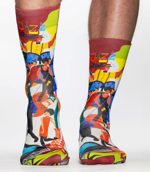 Wigglesteps Herren - Socken - Style: 04993 - Gute Laune Jazz