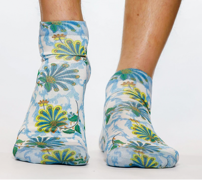 Wigglesteps Herren - Quarter - Style: 05201 - Flowers Blue