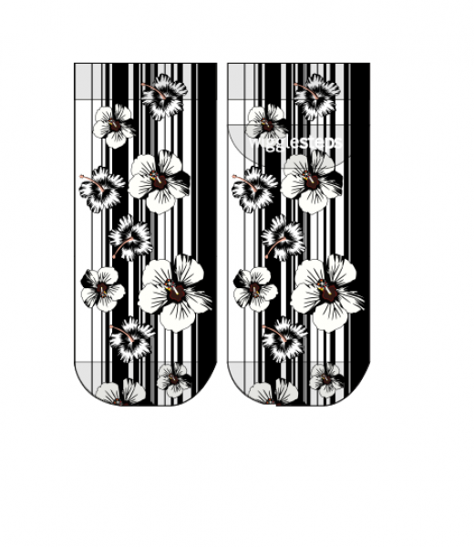 Wigglesteps Herren - Quarter - Style: 05204 - Black Flowers