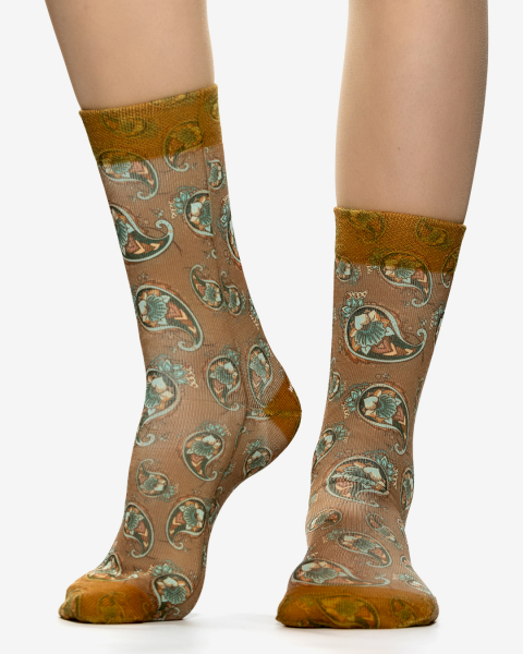 Wigglesteps Damen - Socken - Style: 05336 - Brown Paisley