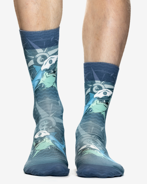 Wigglesteps Herren - Socken - Style: 05378 - Captain Shark