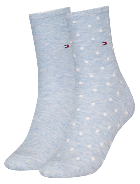 2 Paar Tommy Hilfiger Damen - Business Baumwollsocken - DOT Farbset: Light Blue