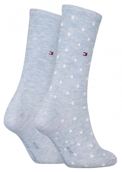 2 Paar Tommy Hilfiger Damen - Business Baumwollsocken - DOT Farbset: Light Blue