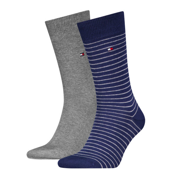 2 Paar Tommy Hilfiger Herrensocken - Stripe - FX Blue - Größe 39/42