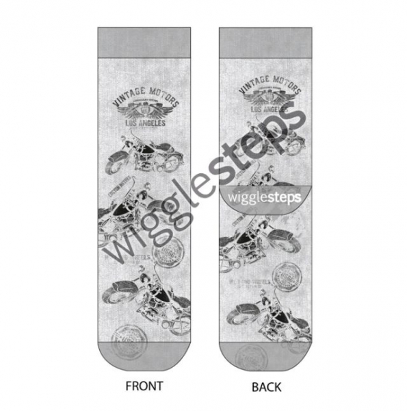Wigglesteps Herren - Socken - Style: 01072 - Motorrad Grau