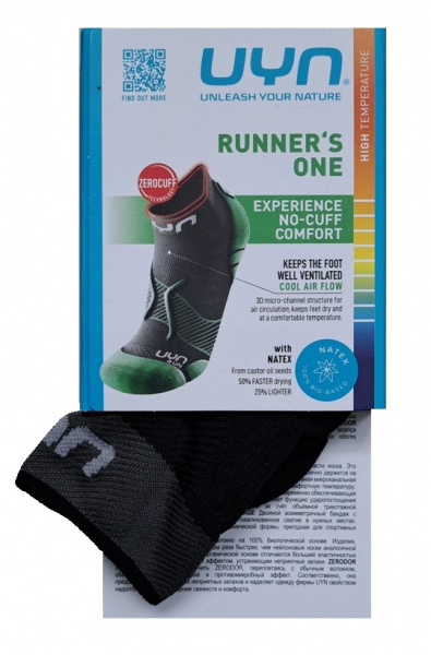 UYN Herren - Runners One Quarter - Schwarz/Blau