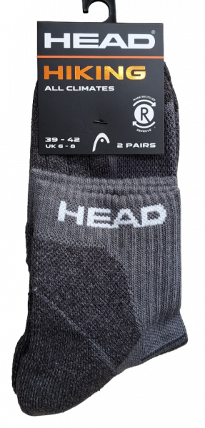 2 Paar Head Hiking - Quarter 1/4 Schaftform - Anthrazit - Größe 39/42