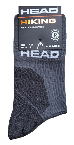 2 Paar Head Hiking - Klassik All Climates - Anthrazit - Größe 39/42