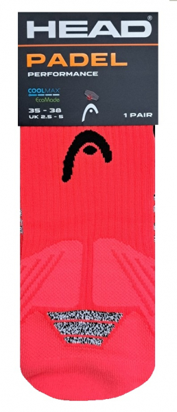 HEAD Performance - Padel Crew Sportsocken - Coral