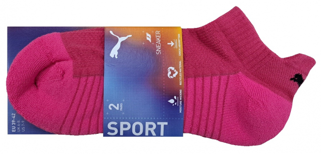 2 Paar Puma P-Sohle - Polsterlippe Sport Sneaker - Pink - Größe 43/46