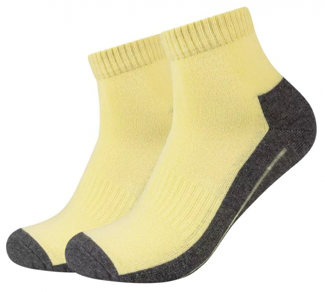 Preview: 2 Paar Camano Sport Quarter - Frotteesohle Kurzsocken - Lemon Yellow