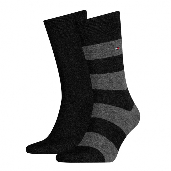 2 Paar Tommy Hilfiger Herren - Business Baumwollsocken - RUGBY Farbset: Schwarz