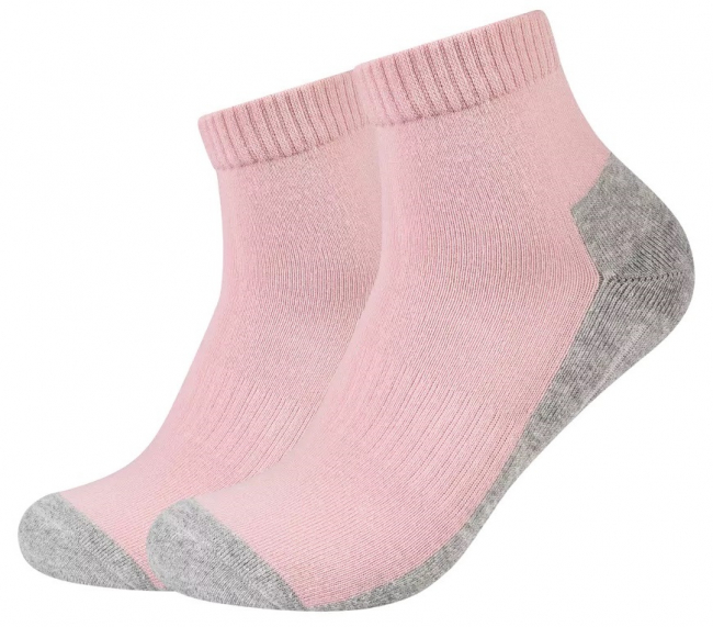 Preview: 2 Paar Camano Sport Quarter - Frotteesohle Kurzsocken - Dusty Rose