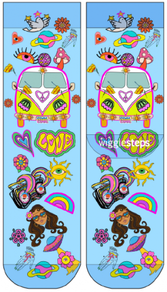 Wigglesteps Damen - Socken - Style: 04744 - Hippie Bus