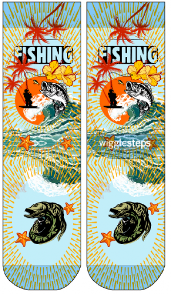 Wigglesteps Herren - Socken - Style: 04836 - Fishing