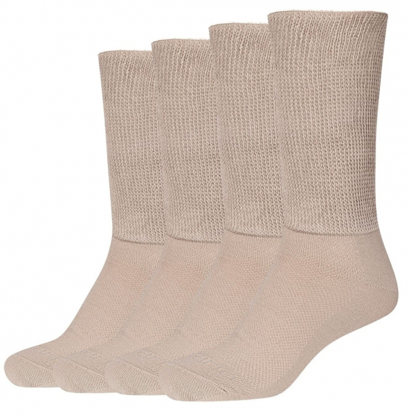2 Paar Netzschaft Spezial Diabetikersocken - Beige