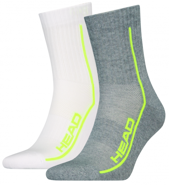 2 Paar Head Kurzschaftform Sportsocken All Sports - Mix Weiss/Grau - Größe 39/42