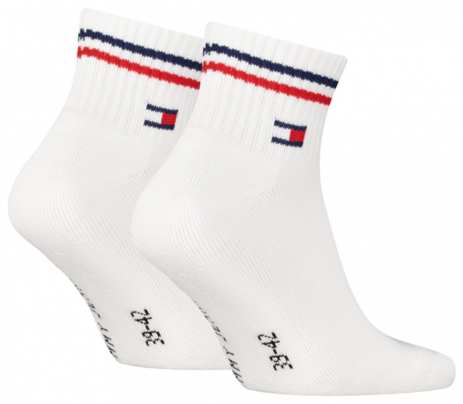 2 Paar Tommy Hilfiger Frotteesohle Sport - Quarter - White - Größe 39/42