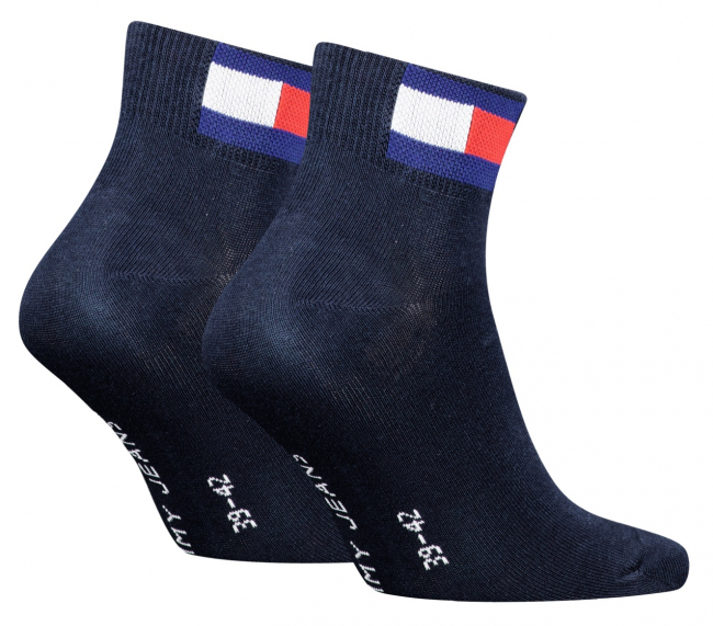 2 Paar Tommy Hilfiger Jeans - Unisex Flag Quarter - Navy