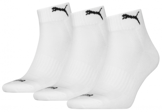 3 Paar Puma Sport P-Sohle MATCH Quarter - Weiss