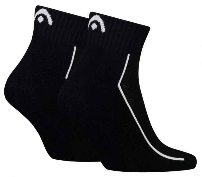 2 Paar HEAD All Sports - Frotteesohle Quarter - Schwarz