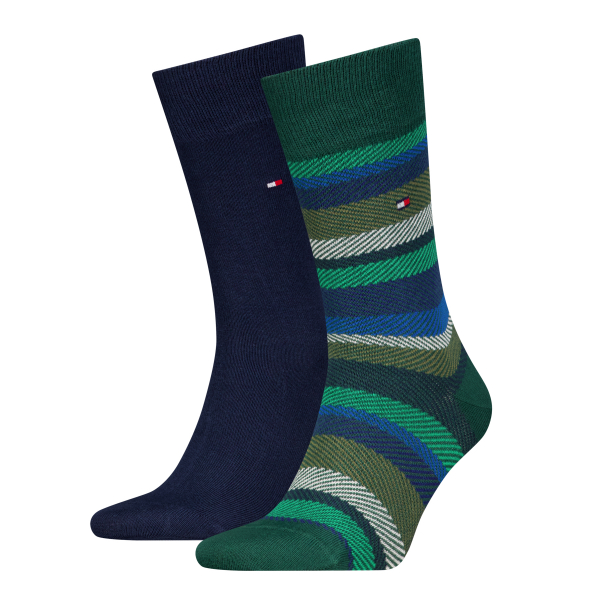 2 Paar Tommy Hilfiger Herrensocken - Fishbone FX Green - Größe 39/42