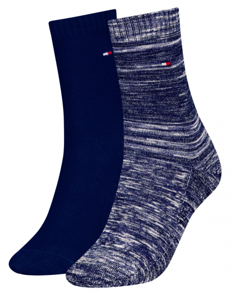 2 Paar Tommy Hilfiger Damensocken - Kuschelset Navy - Größe 35/38