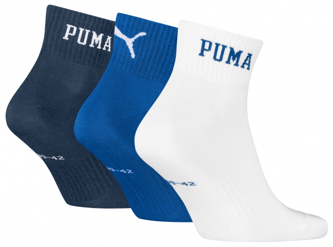 3 Paar Puma Quarter - Sportstyle Farbset - Blue Combo - Größe 39/42